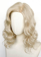 Ash Blonde Wavy Mono Parted Glueless Synthetic Wig CSX097