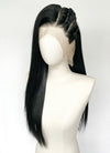 Black Straight Full Lace Kanekalon Synthetic Wig FL011