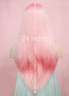 Pastel Pink Straight Lace Front Synthetic Wig LF026