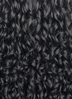 Black Mixed Silver Grey Curly Lace Front Synthetic Hair Wig LF1334
