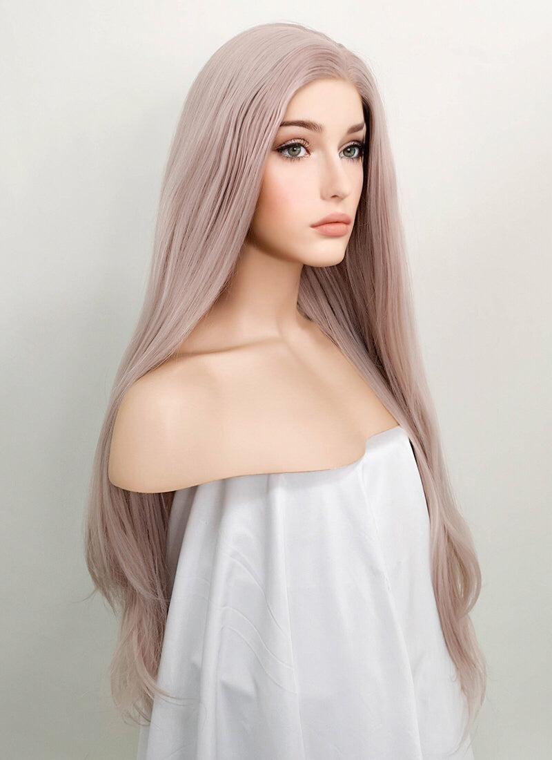 Pastel Pale Plum Straight Lace Front Synthetic Wig LF150G