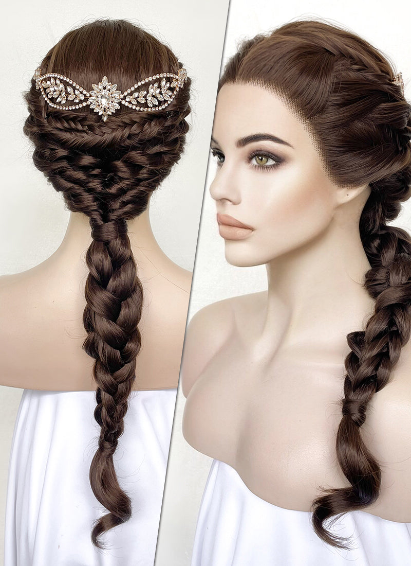 Brunette Braided Lace Front Synthetic Wig LF2139