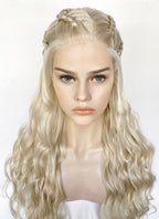 Game of Thrones Daenerys Targaryen Light Ash Blonde Braided Lace Front Synthetic Wig LF2158