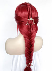 Red Braided Yaki Lace Front Synthetic Wig LF2160