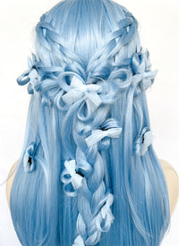 Pastel Blue Braided Lace Front Synthetic Wig LF2162