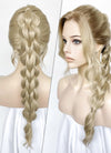 Ash Blonde With Brown Roots Braided Lace Front Synthetic Wig LF2163