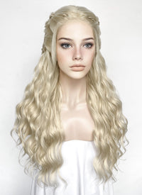 Pastel Ash Blonde Braided Lace Front Synthetic Wig LF2166