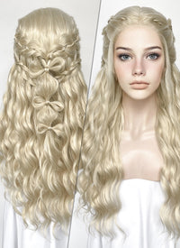 Pastel Ash Blonde Braided Lace Front Synthetic Wig LF2166