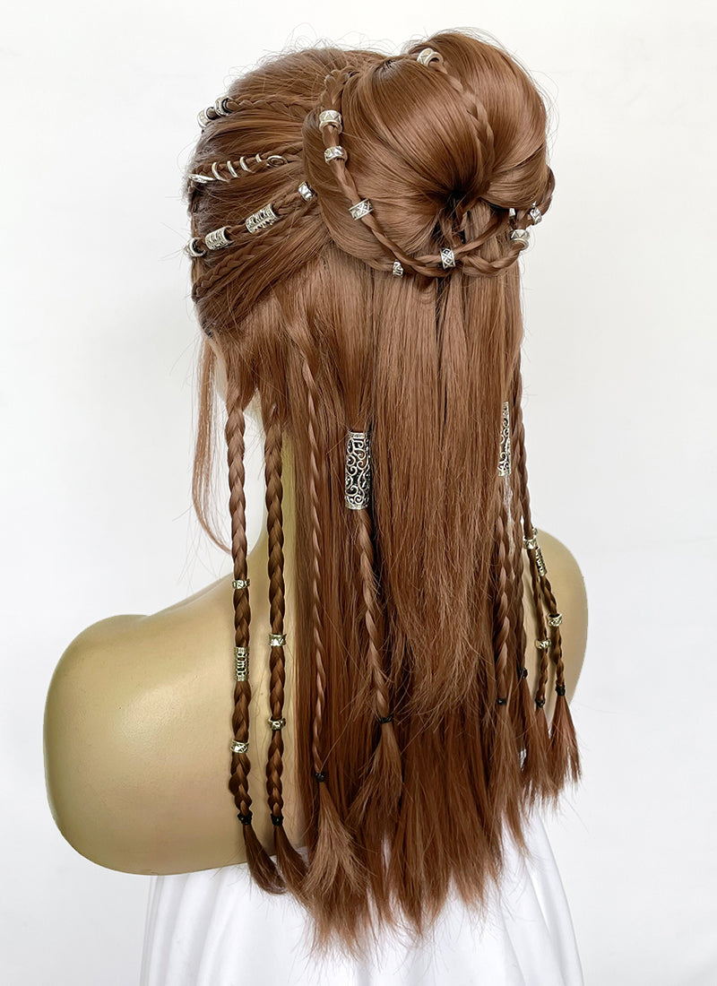 Baldur's Gate 3 Laezel Chestnut Brown Braided Lace Front
