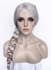 The Witcher IV Ciri Yaki Silver Grey Braided Lace Front Synthetic Wig LF2179