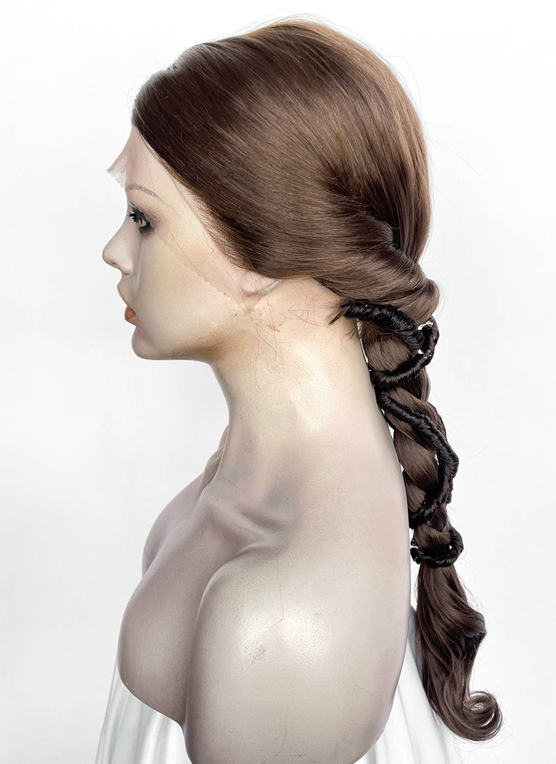 Star Wars Padme Amidala Brunette Braided Lace Front Synthetic Wig LF2181