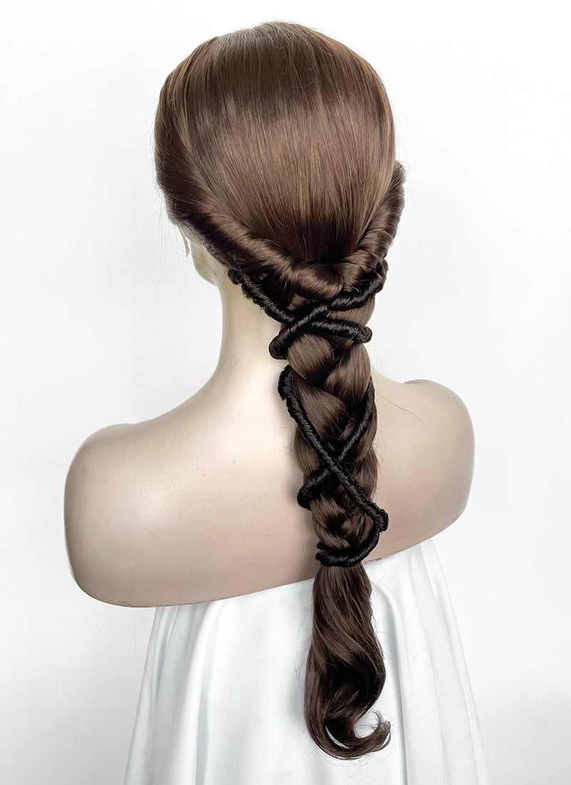 Star Wars Padme Amidala Brunette Braided Lace Front Synthetic Wig LF2181