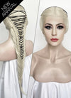 Lady Gaga Platinum Blonde Braided Lace Front Synthetic Wig LF2182