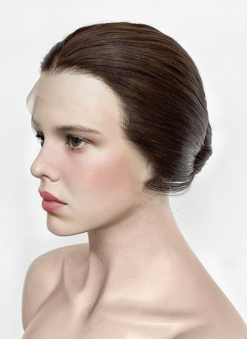 Stranger Things Eleven Brunette Braided Lace Front Synthetic Wig LF2183