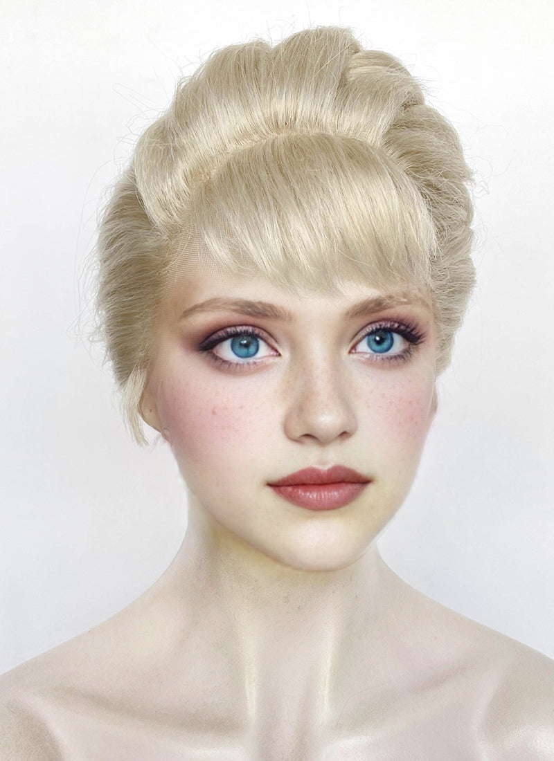 Frozen Elsa Pastel Ash Blonde Braided Lace Front Synthetic Wig