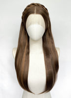 Barbie as the Princess and the Pauper Queen Erika Brunette Braided Lace Front Synthetic Wig LF2196