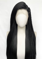 Black Braided Lace Front Synthetic Wig LF2204