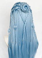 Pastel Blue Braided Lace Front Synthetic Wig LF2206