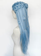 Pastel Blue Braided Lace Front Synthetic Wig LF2206