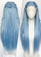 Pastel Blue Braided Lace Front Synthetic Wig LF2206