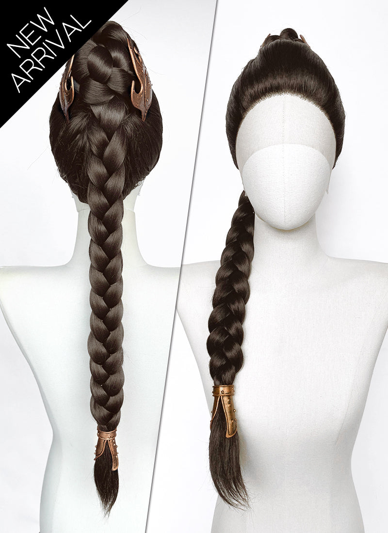 Star Wars Princess Leia Brunette Braided Lace Front Synthetic Wig