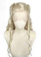 Game of Thrones Daenerys Targaryen Light Ash Blonde Braided Lace Front Synthetic Wig LF2209