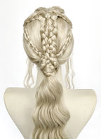 Game of Thrones Daenerys Targaryen Light Ash Blonde Braided Lace Front Synthetic Wig LF2210