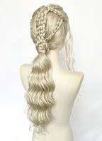 Game of Thrones Daenerys Targaryen Light Ash Blonde Braided Lace Front Synthetic Wig LF2210