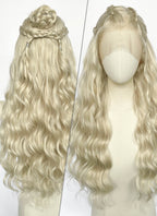 Game of Thrones Daenerys Targaryen Light Ash Blonde Braided Lace Front Synthetic Wig LF2211