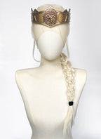 House of the Dragon Rhaenyra Targaryen Platinum Blonde Braided Lace Front Synthetic Wig LF2216