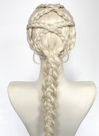 House of the Dragon Rhaenyra Targaryen Platinum Blonde Braided Lace Front Synthetic Wig LF2216