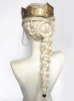 House of the Dragon Rhaenyra Targaryen Platinum Blonde Braided Lace Front Synthetic Wig LF2216