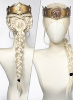 House of the Dragon Rhaenyra Targaryen Platinum Blonde Braided Lace Front Synthetic Wig LF2216