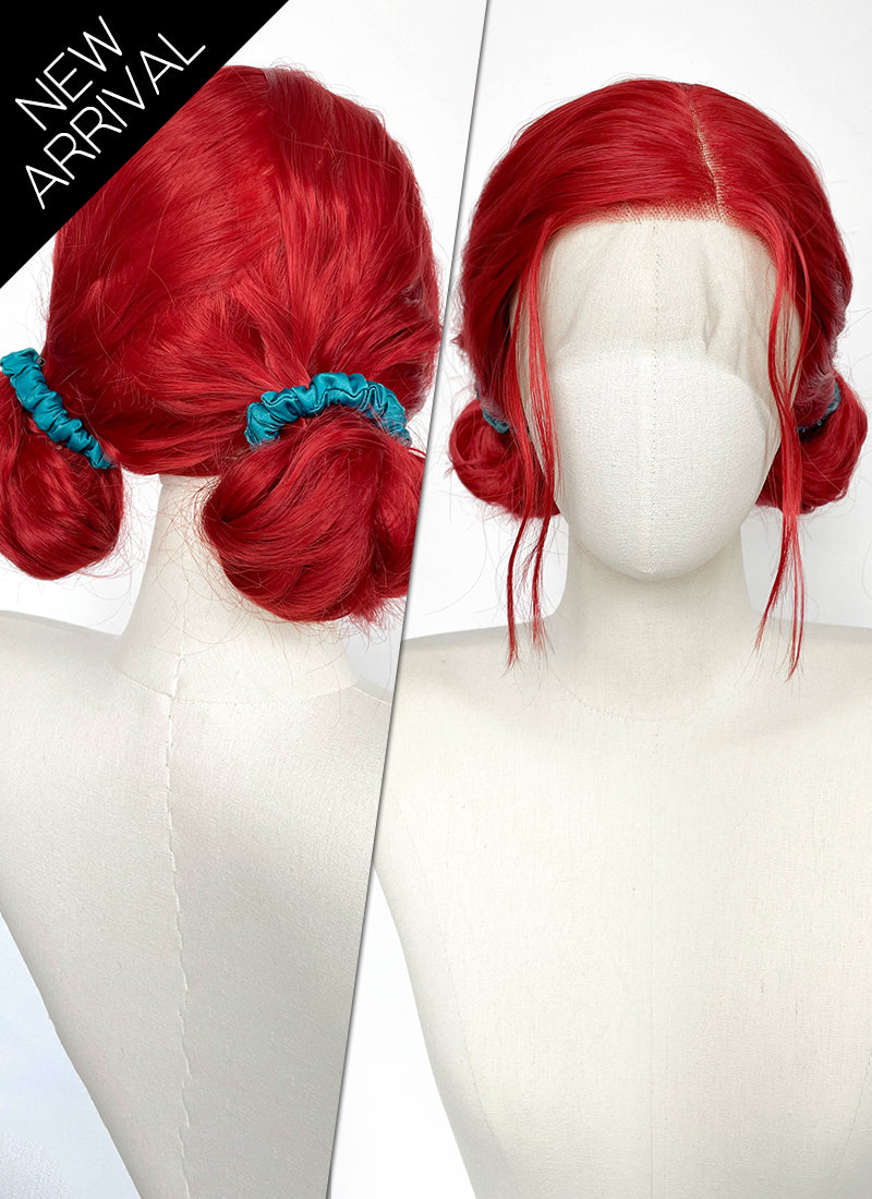 The Witcher 3 Triss Merigold Red Braided Lace Front Synthetic Wig LF2218
