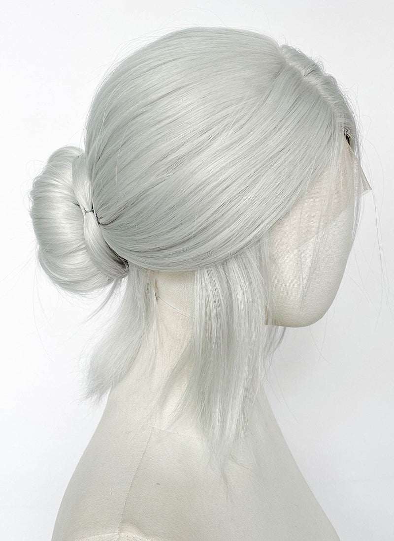 The Witcher 3 Ciri Yaki Silver Grey Braided Lace Front Synthetic Wig LF2220