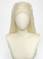 House of the Dragon Rhaenyra Targaryen‌ Platinum Blonde Braided Lace Front Synthetic Wig LF2221