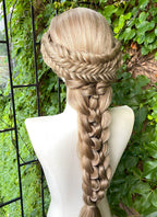 Mixed Blonde Braided Yaki Lace Front Synthetic Wig LF2222