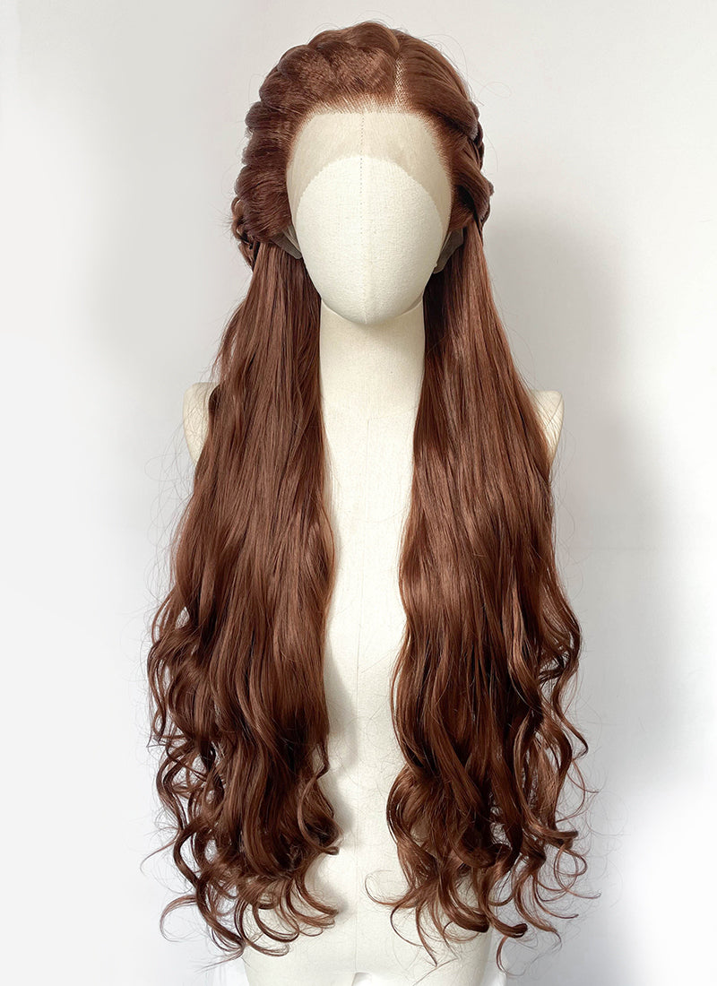 Reddish Brown Braided Lace Front Synthetic Wig | WigIsFashion