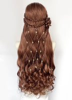 Reddish Brown Braided Lace Front Synthetic Wig LF2224