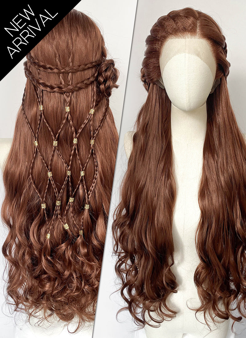 Hair Reformer SFIDA ヘアーリフォーマー　スフィーダ Reddish Brown Braided Lace Front Synthetic Wig | WigIsFashion