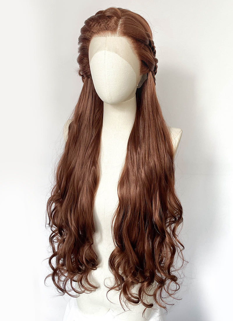 Reddish Brown Braided Lace Front Synthetic Wig | WigIsFashion