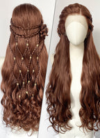 Reddish Brown Braided Lace Front Synthetic Wig LF2224