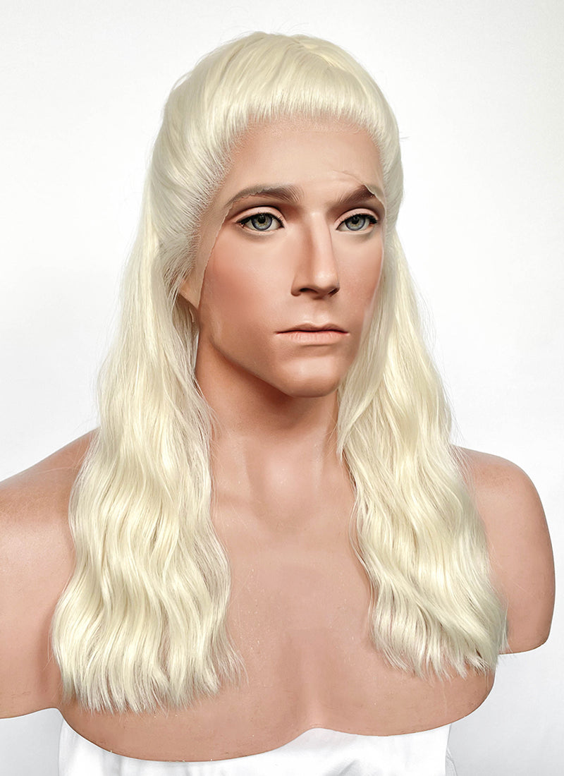 House Of Dragon Daemon Targaryen Platinum Blonde Braided Lace Front Synthetic Men's Wig LF2225