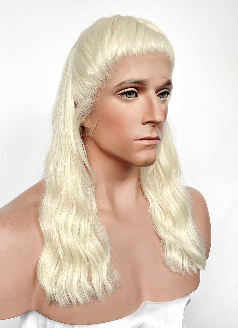 House Of Dragon Daemon Targaryen Platinum Blonde Braided Lace Front Synthetic Men's Wig LF2225