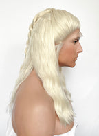 House Of Dragon Daemon Targaryen Platinum Blonde Braided Lace Front Synthetic Men's Wig LF2225