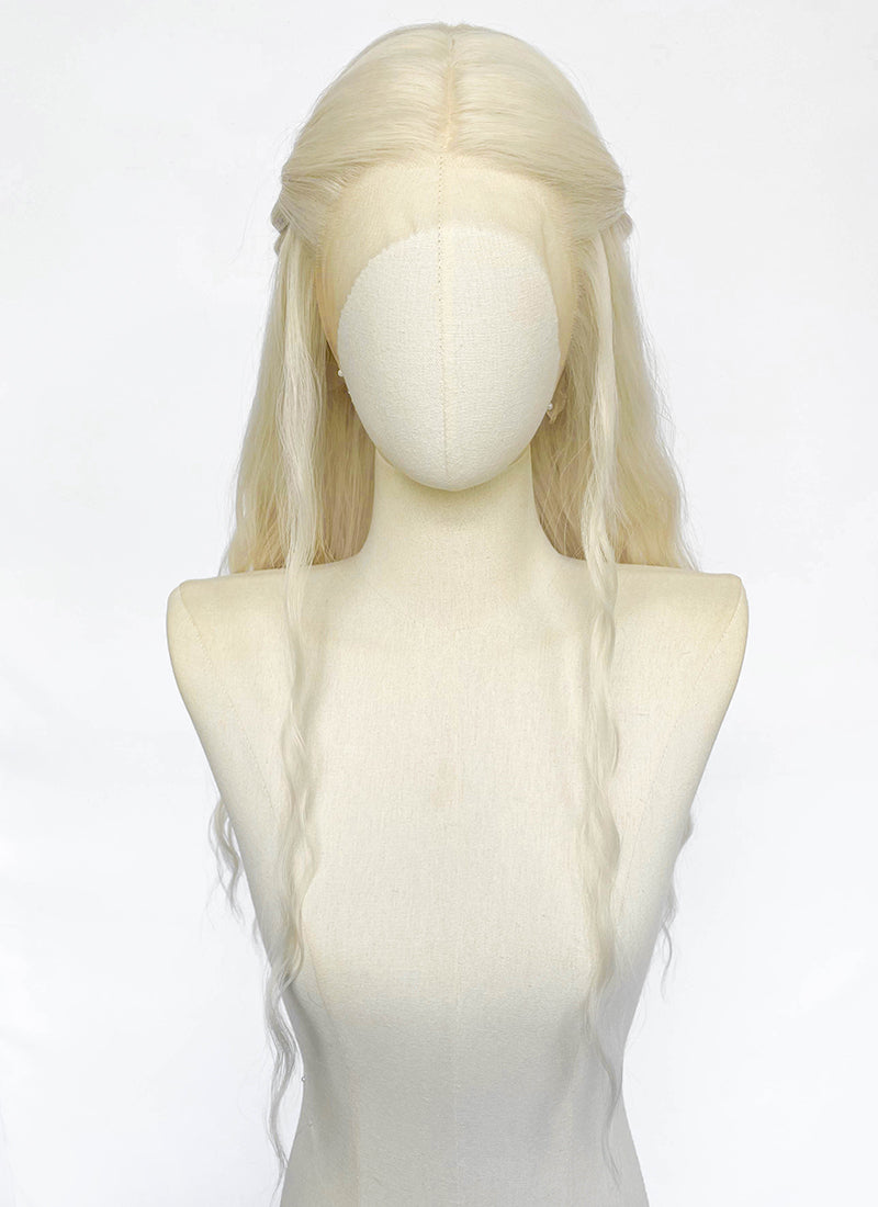 House of the Dragon Helaena Targaryen Platinum Blonde Braided Lace Front Synthetic Wig LF2228