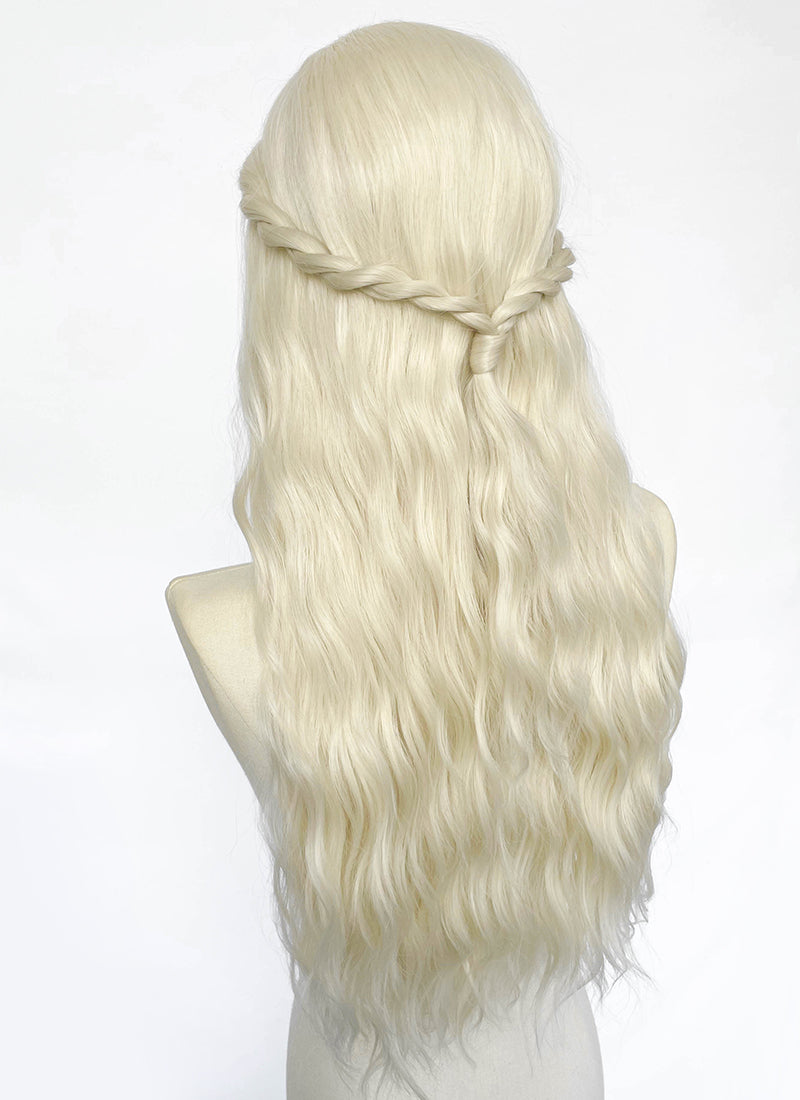 House of the Dragon Helaena Targaryen Platinum Blonde Braided Lace Front Synthetic Wig LF2228