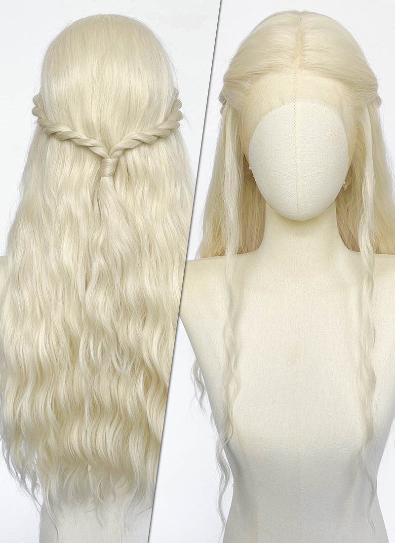 House of the Dragon Helaena Targaryen Platinum Blonde Braided Lace Front Synthetic Wig LF2228