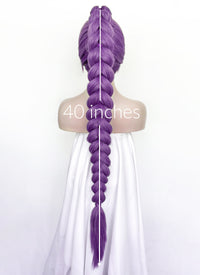 KPop Demon Hunters Rumi Pastel Purple Braided Lace Front Synthetic Wig LF2515