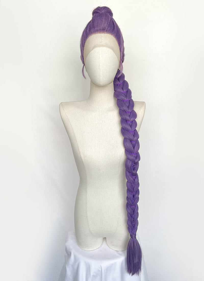 KPop Demon Hunters Rumi Pastel Purple Braided Lace Front Synthetic